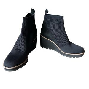 Eileen Fisher London Recycled Stretch Knit‎ Bootie Women's 10 Wedge Heel